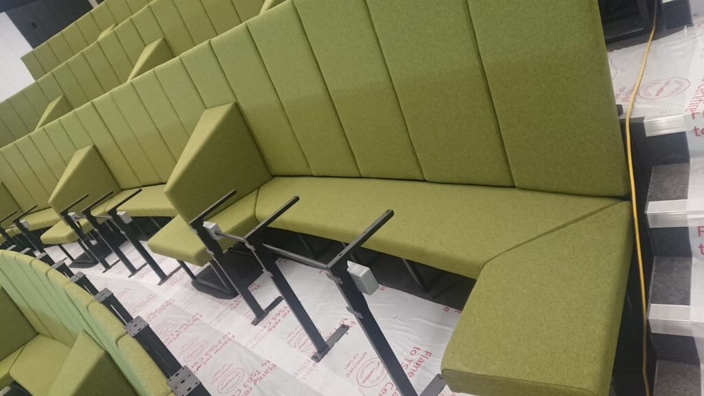 green lecture theatre seats